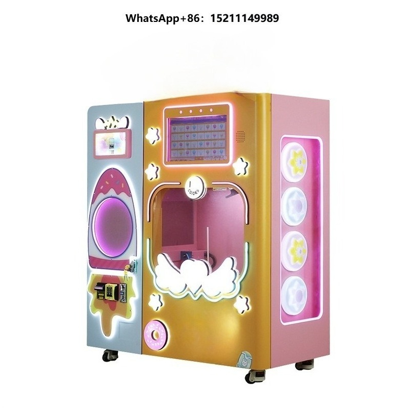 Candy Vending Machine - 132 Grote Commerciële Volautomatische Suikerwattenautomaat, 4G