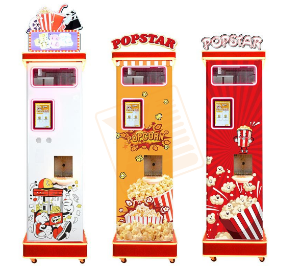 Popcorn Vending Machine - Muntbediende popcornautomaat voor pretparken, luchthavens, winkelcentra
