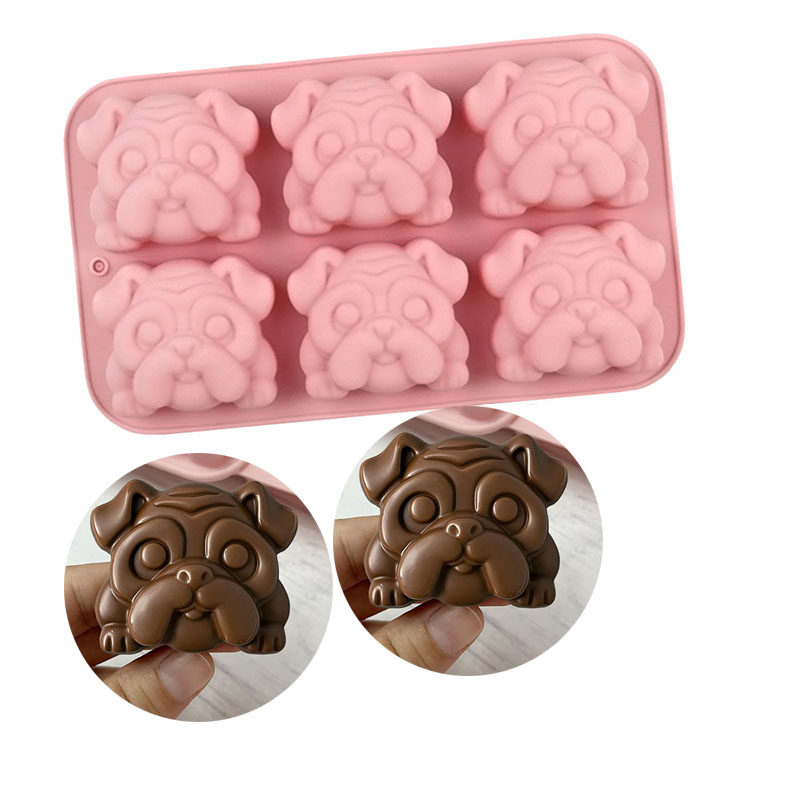 Hot Dog Vending Cart - Bulldog Chocolade Siliconen Mal Cartoon Dier