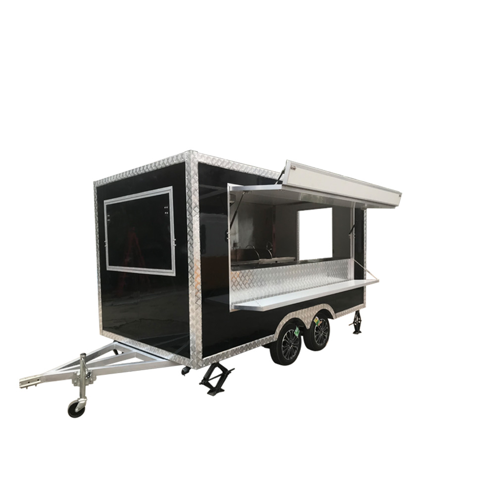 Hot Dog Vending Cart - Grote ruimte vierkante fastfood trailer mobiele