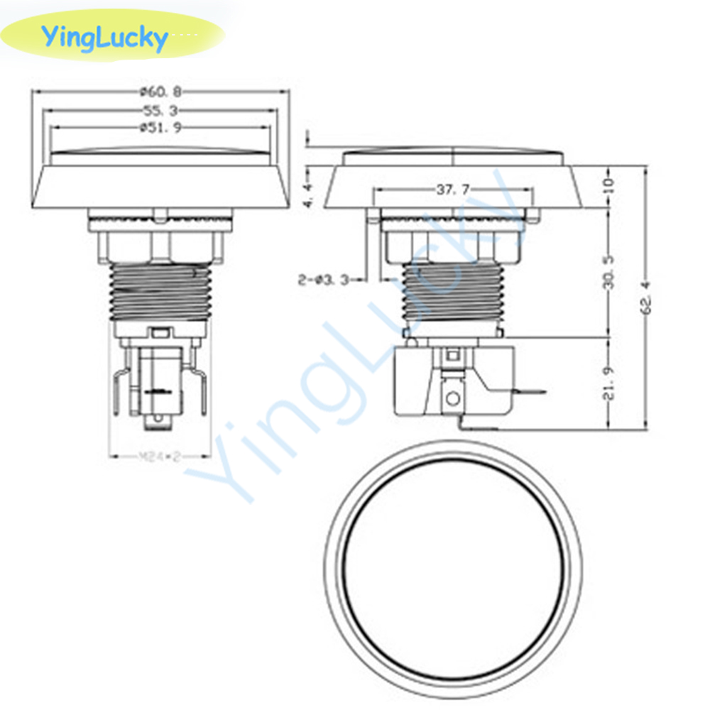 10 Stuks Arcade Knop 60Mm Led  - Coin Pusher Machine recensie en prijs